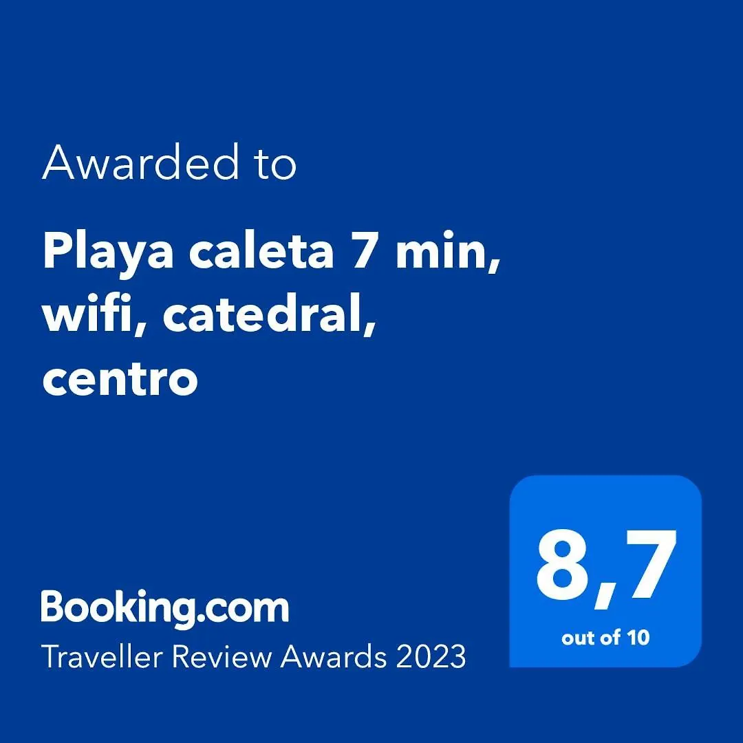 Apartamento Playa Caleta 7 Min, Wifi, Catedral, Centro Cádiz